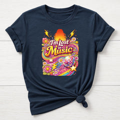 Music T-Shirt : Lost in Music Retro DIsco Design, Gildan Softstyle