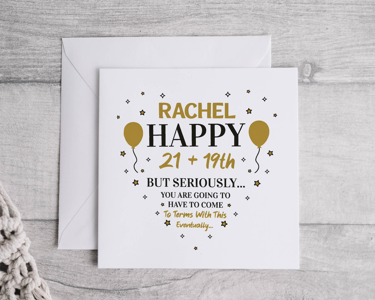 Personalised 40th Birthday Card: 21+19th"Design, Fast UK Post