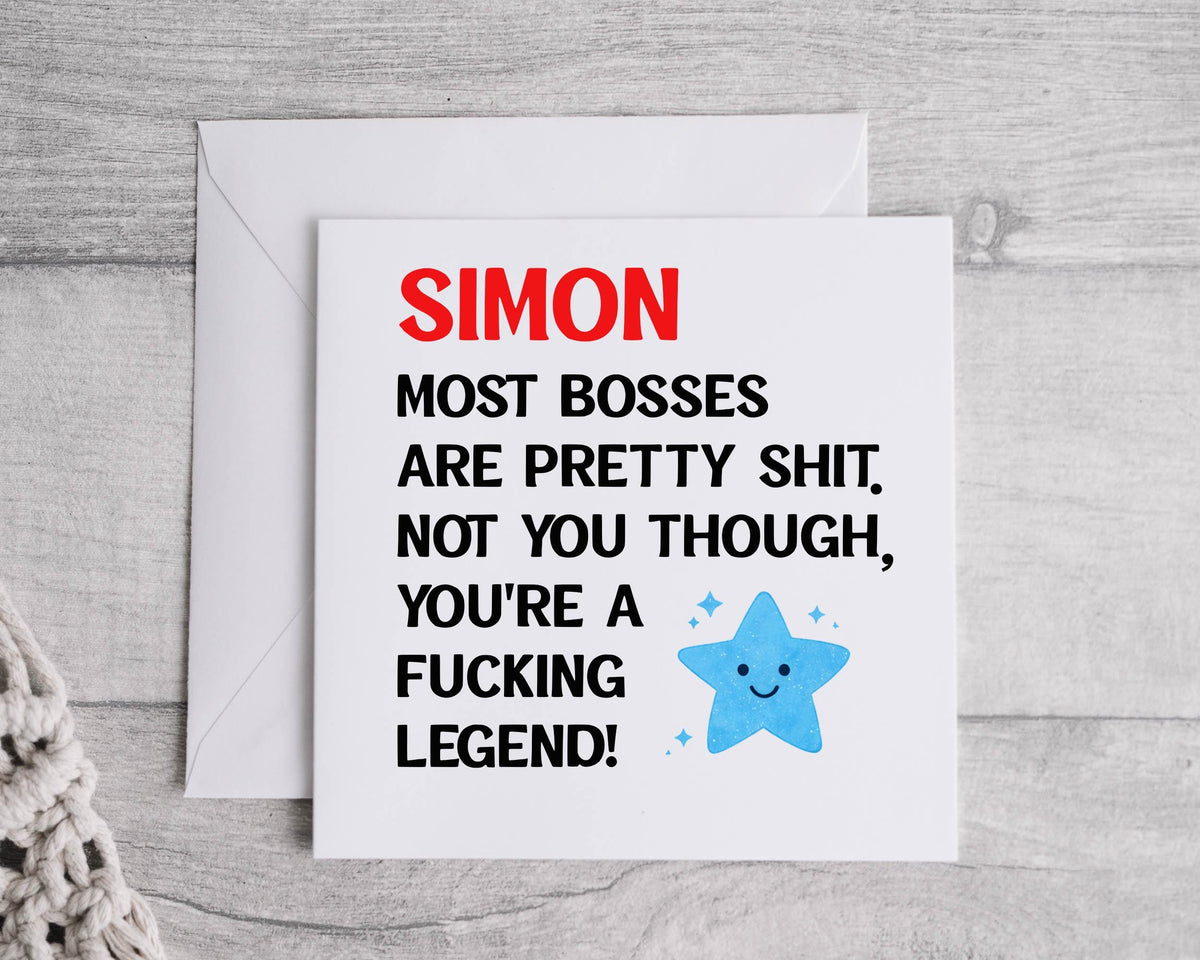 Personalised Boss Card -  F*cking Legend Design - Custom print