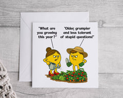 Funny Gardening Birthday Card - Grumpy Design - Custom print inside