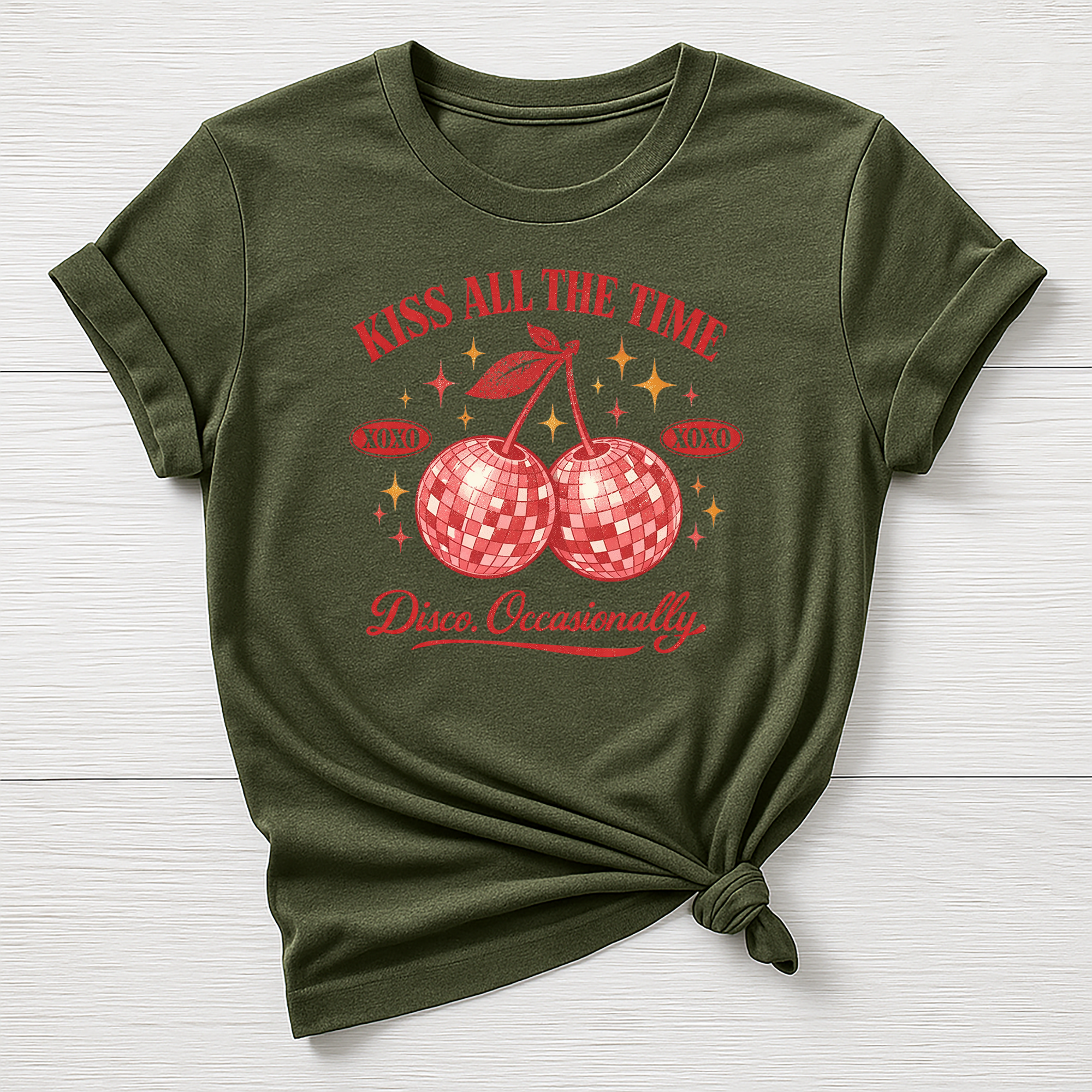 Music T-Shirt : Kiss All The Time Disco Occasionally Design, Gildan Softstyle