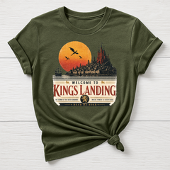 Welcome to Kings Landing T-Shirt - Sunset Design - Gildan Softstyle