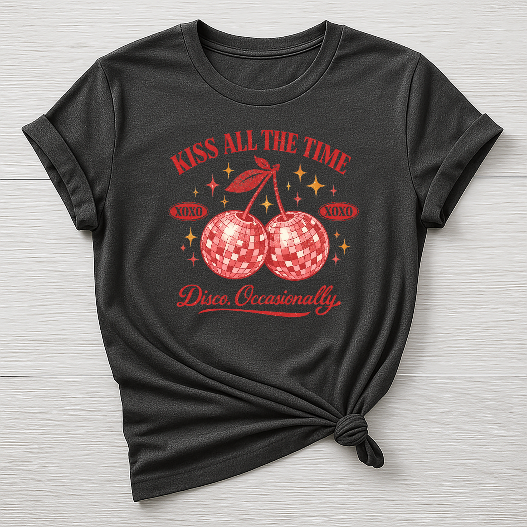 Music T-Shirt : Kiss All The Time Disco Occasionally Design, Gildan Softstyle