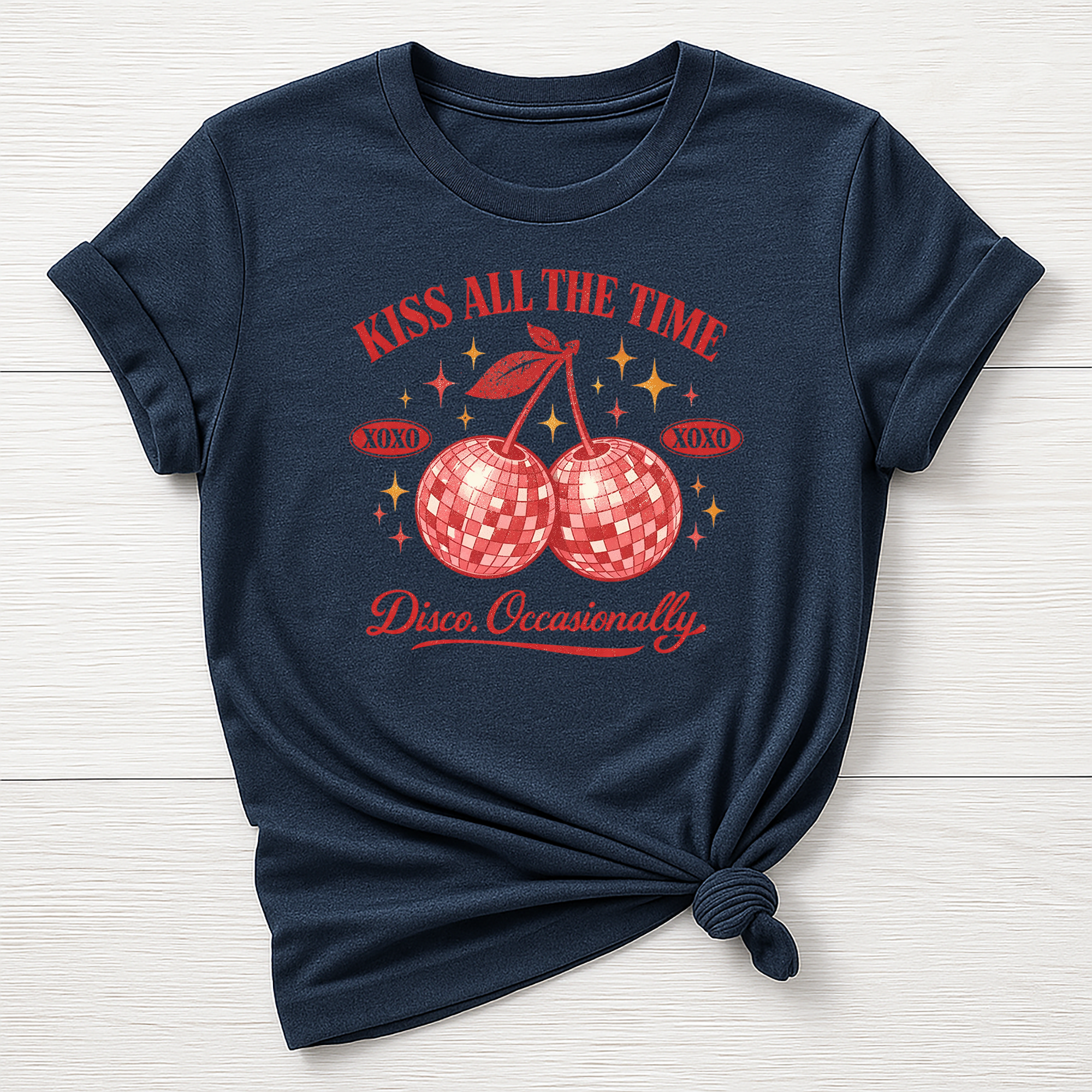 Music T-Shirt : Kiss All The Time Disco Occasionally Design, Gildan Softstyle