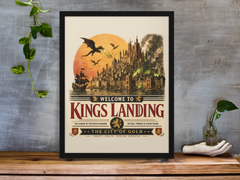 Welcome to Kings Landing Framed Print Wall Art: Parody Design - 2 Sizes A4 or A4