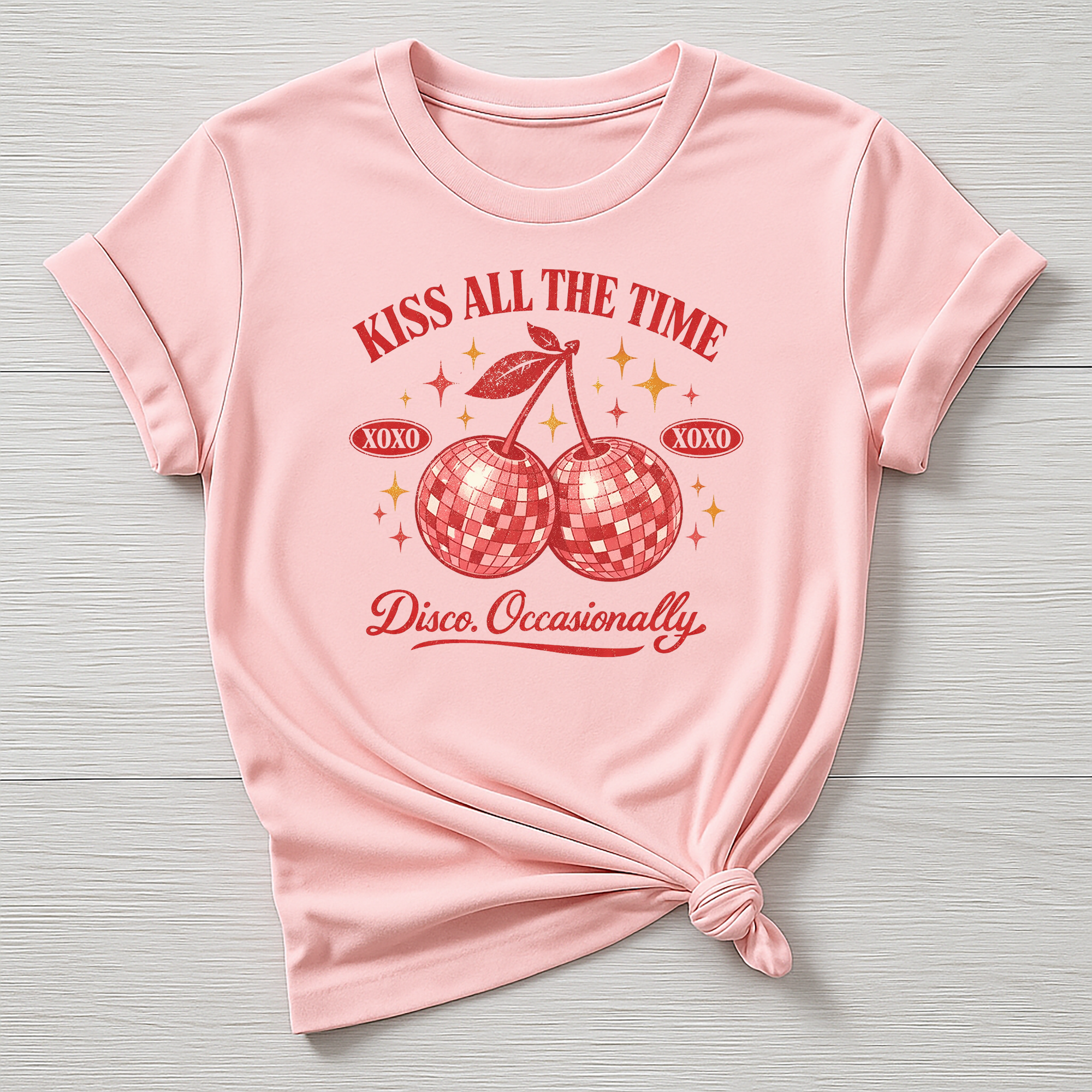 Music T-Shirt : Kiss All The Time Disco Occasionally Design, Gildan Softstyle