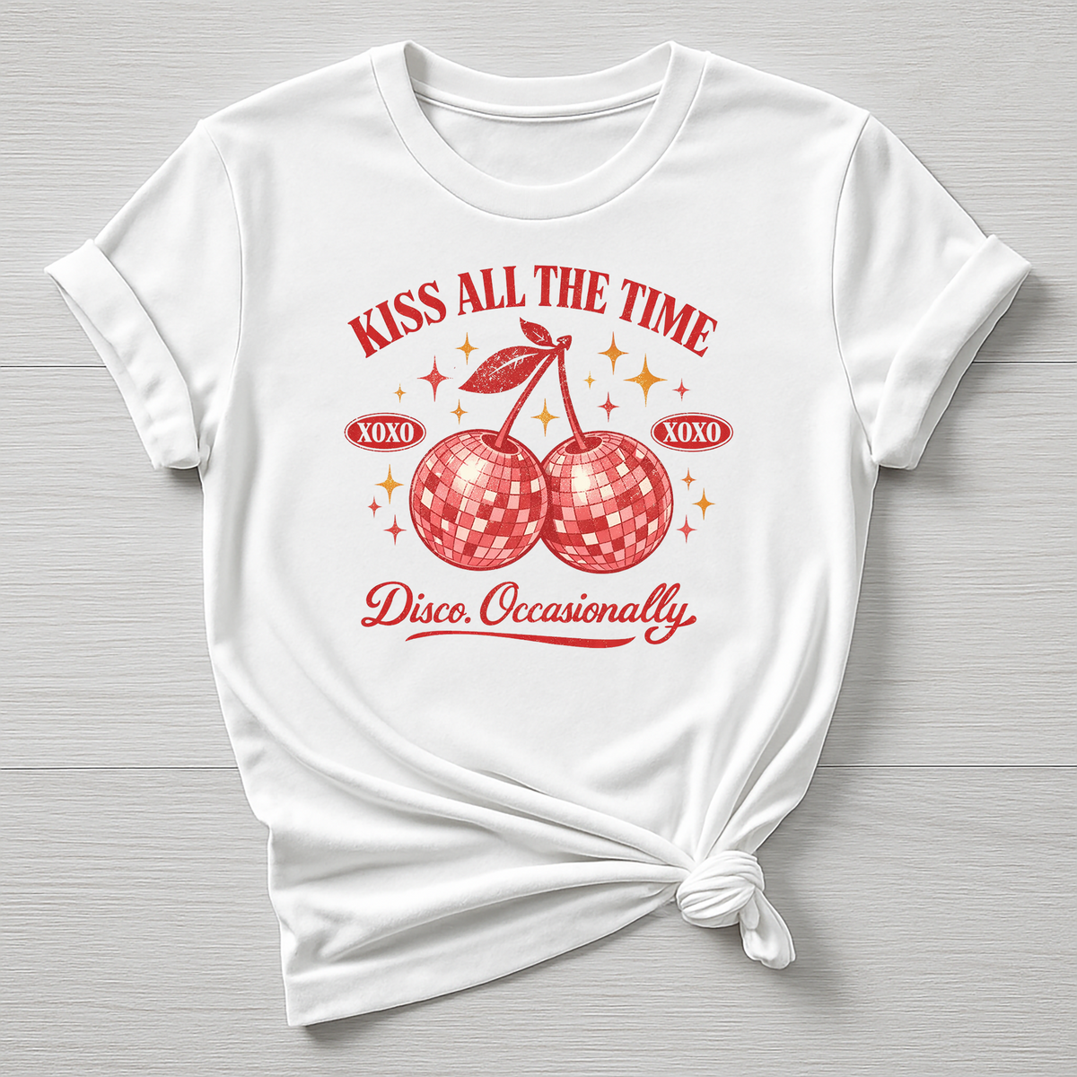 Music T-Shirt : Kiss All The Time Disco Occasionally Design, Gildan Softstyle