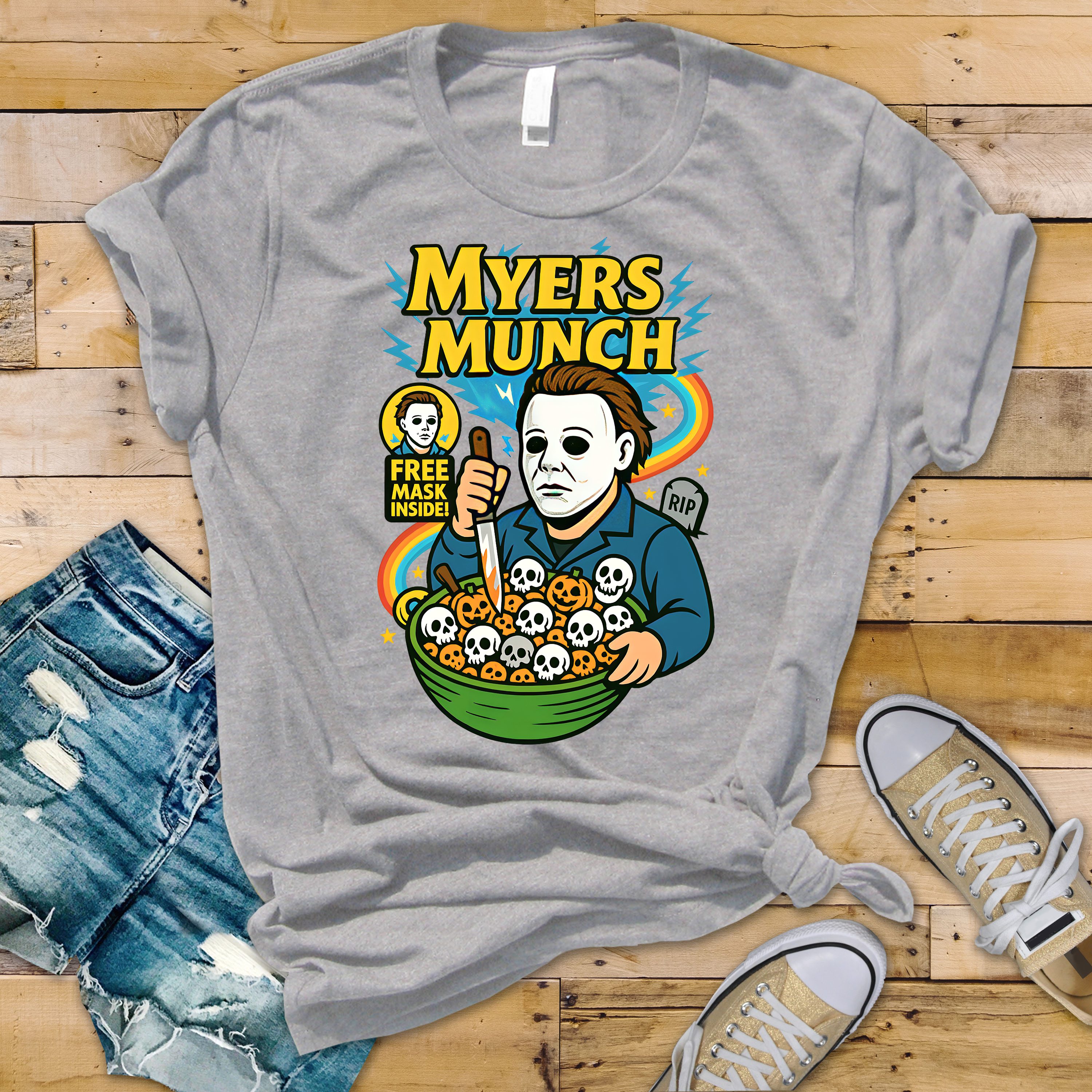 Myers Munch T-Shirt - Horror Parody Design - Fast Tracked UK Shipping