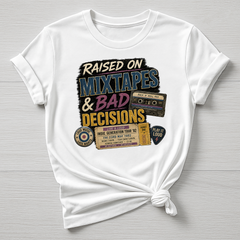 Music T-Shirt : Rock Mix Tapes & Bad Decisions Design, Gildan Softstyle