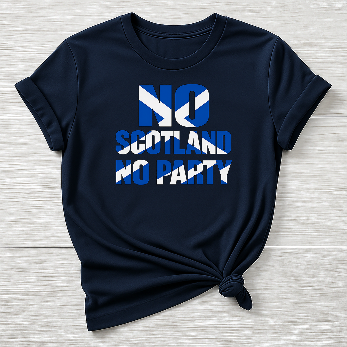 No Scotland No Party  Football T-Shirt : World Cup Design, Gildan Softstyle