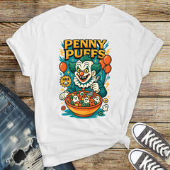 Penny Puffs T-Shirt - Horror Parody Design - Fast Tracked UK Shipping