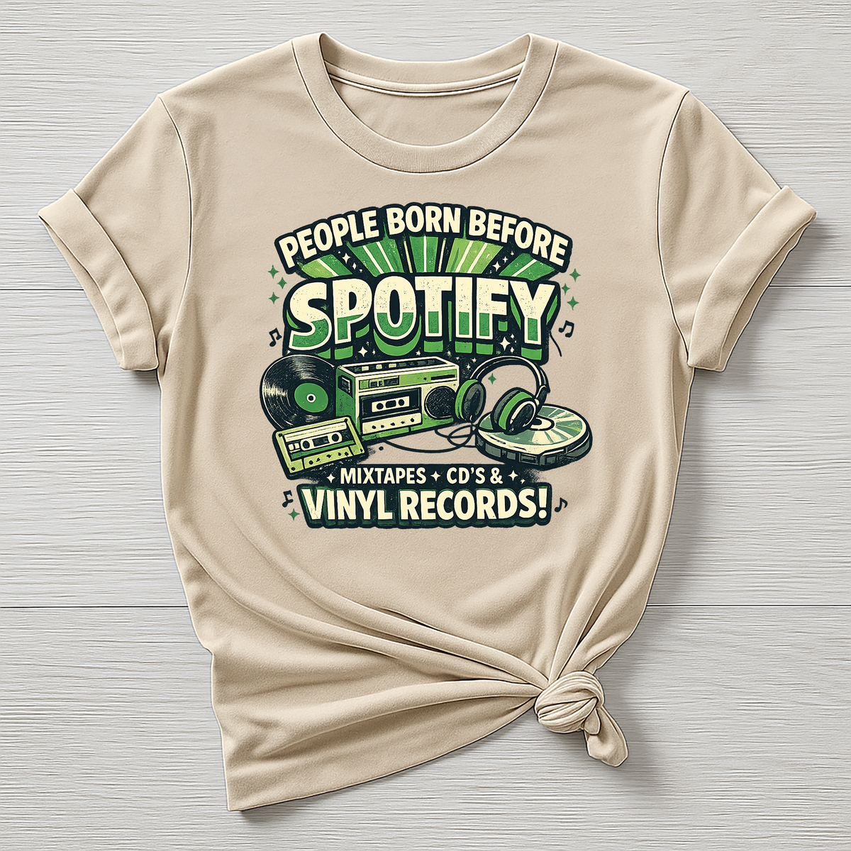 Music T-Shirt : People Born Before Design, Gildan Softstyle