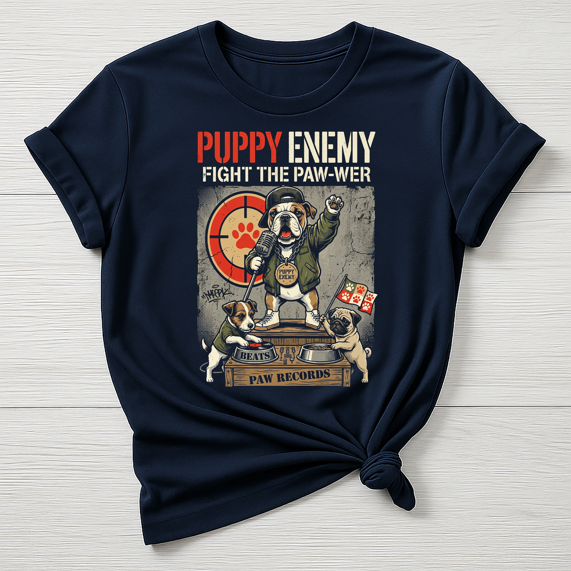 Animal Rock T-Shirt - Puppy Enemy Design - Gildan Softstyle