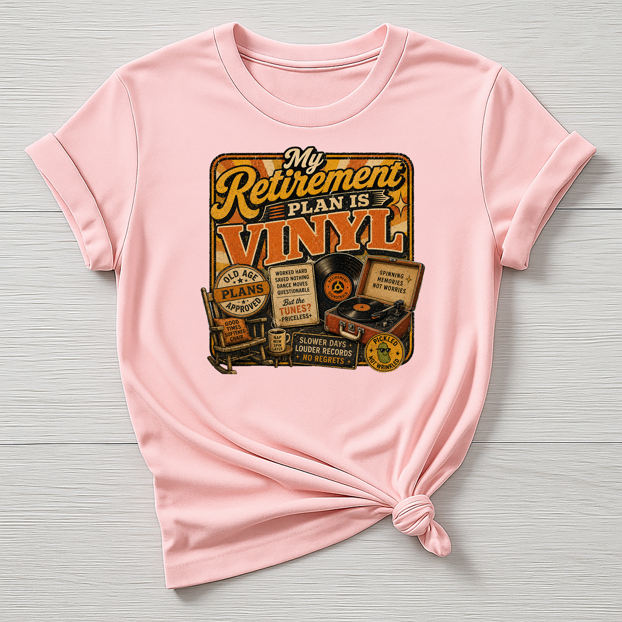 Music T-Shirt : My Retirement Plan is Vinyl Design, Gildan Softstyle