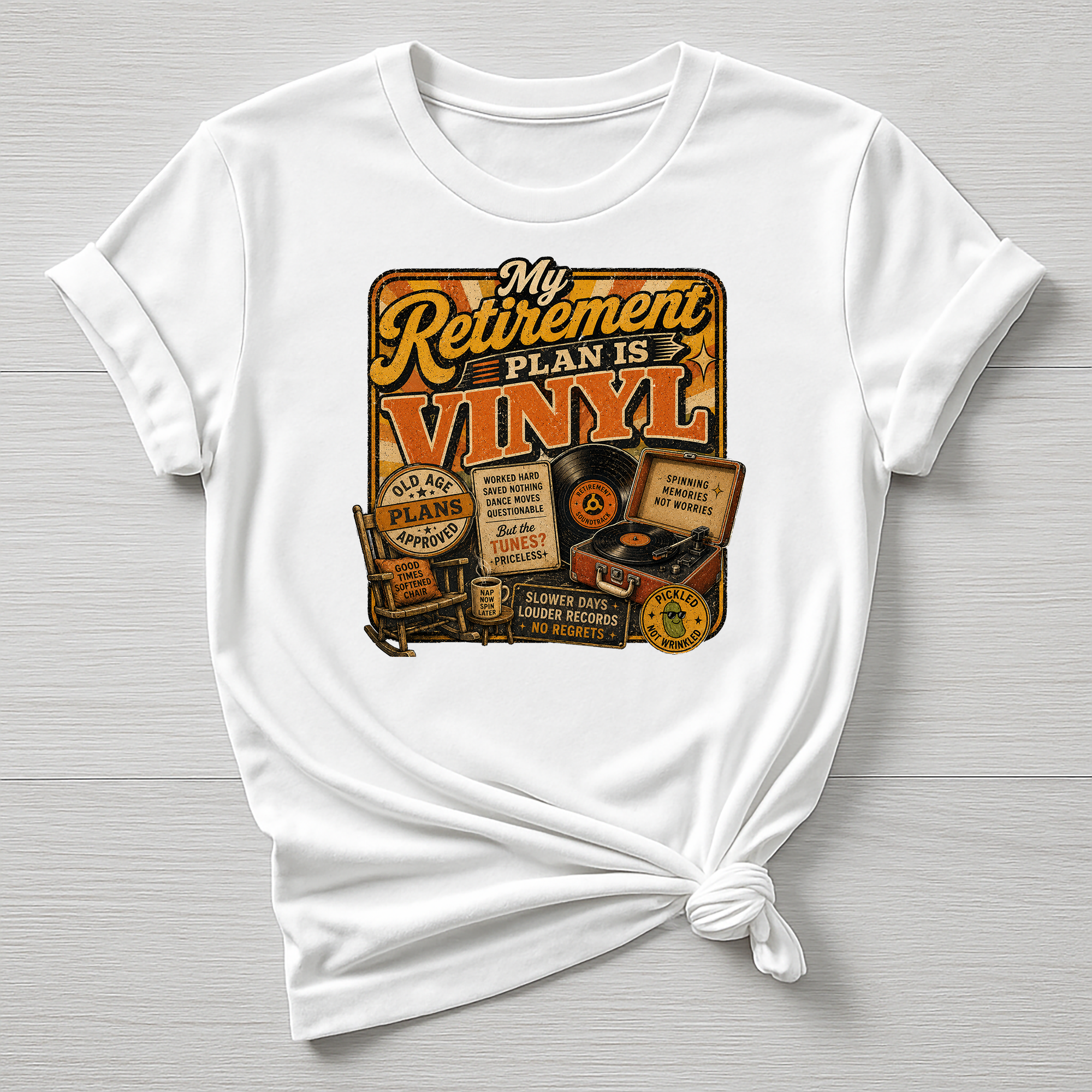 Music T-Shirt : My Retirement Plan is Vinyl Design, Gildan Softstyle