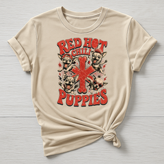 Animal Rock T-Shirt - Red Hot Chill Puppies Design - Gildan Softstyle