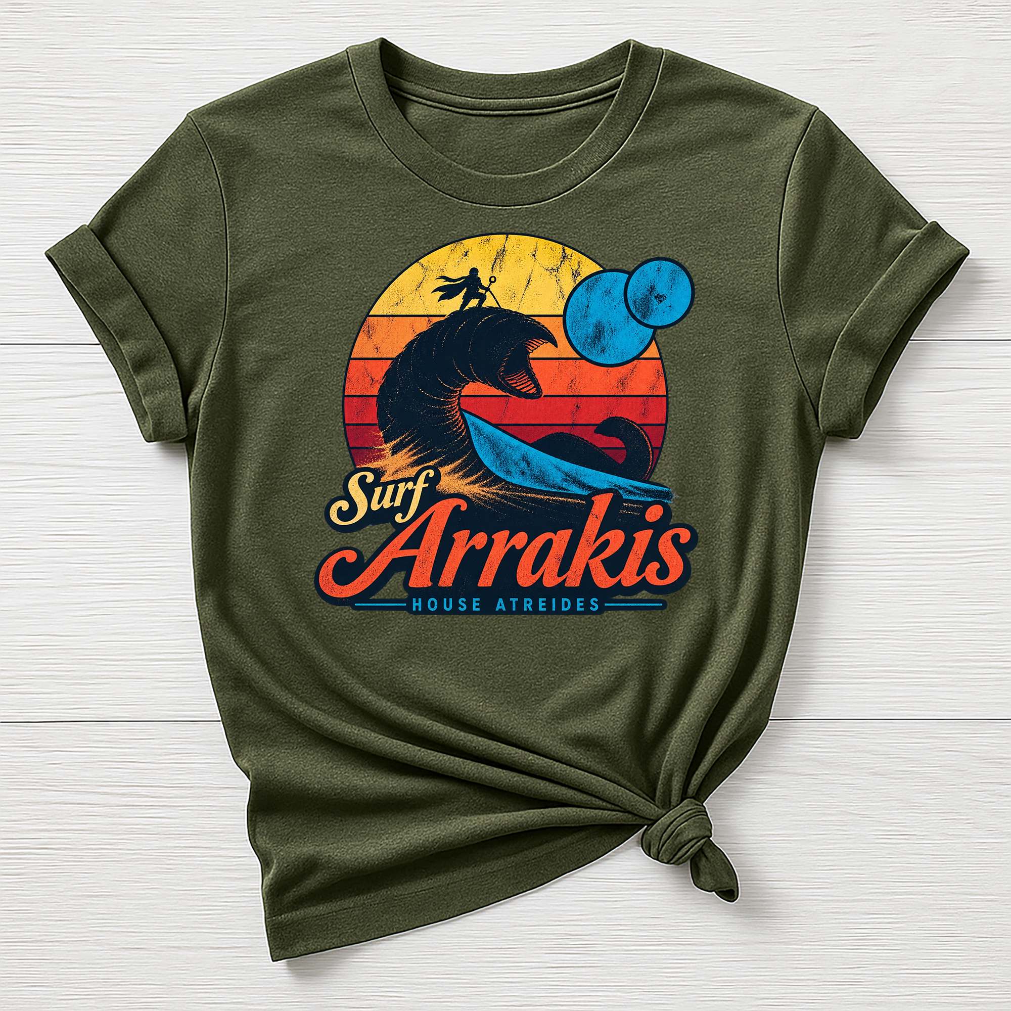 Surf Arrakis T-Shirt - Sci Fi Design - Gildan Softstyle