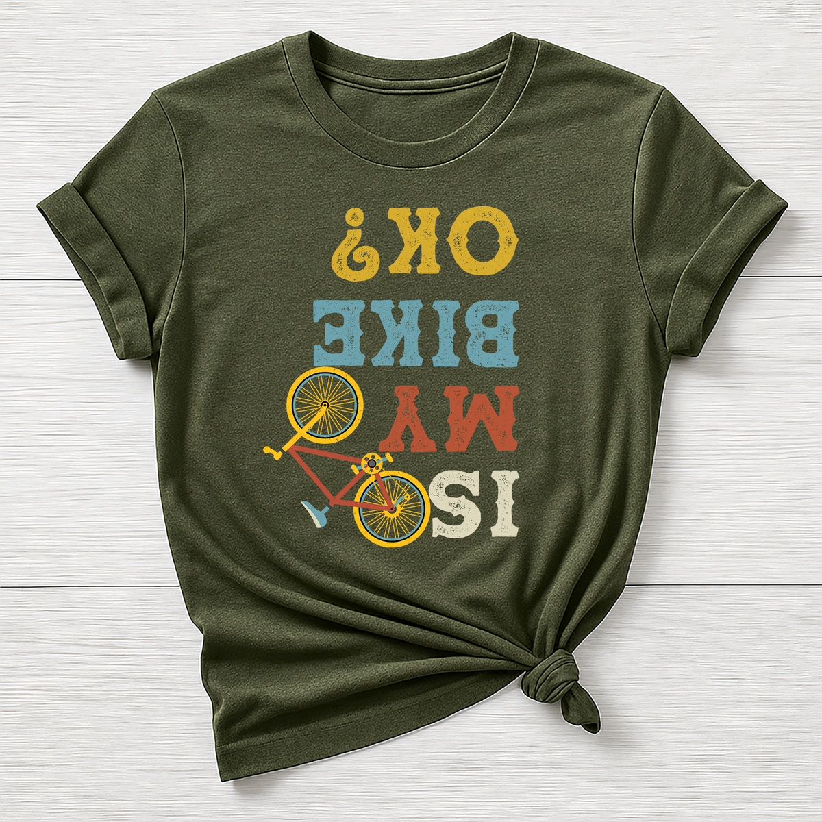 Cycling T-Shirt : Is My Bike Ok Graphic Design, Gildan Softstyle
