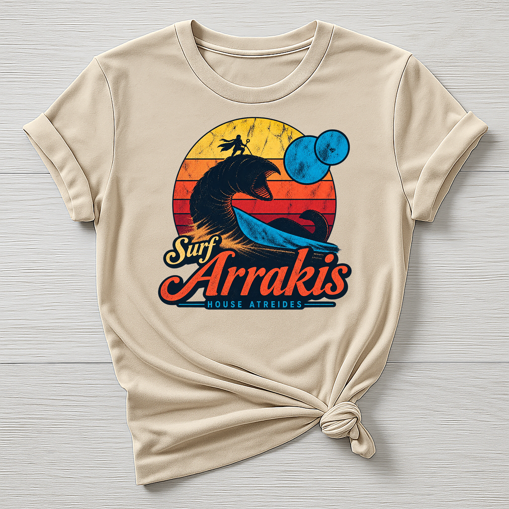 Surf Arrakis T-Shirt - Sci Fi Design - Gildan Softstyle
