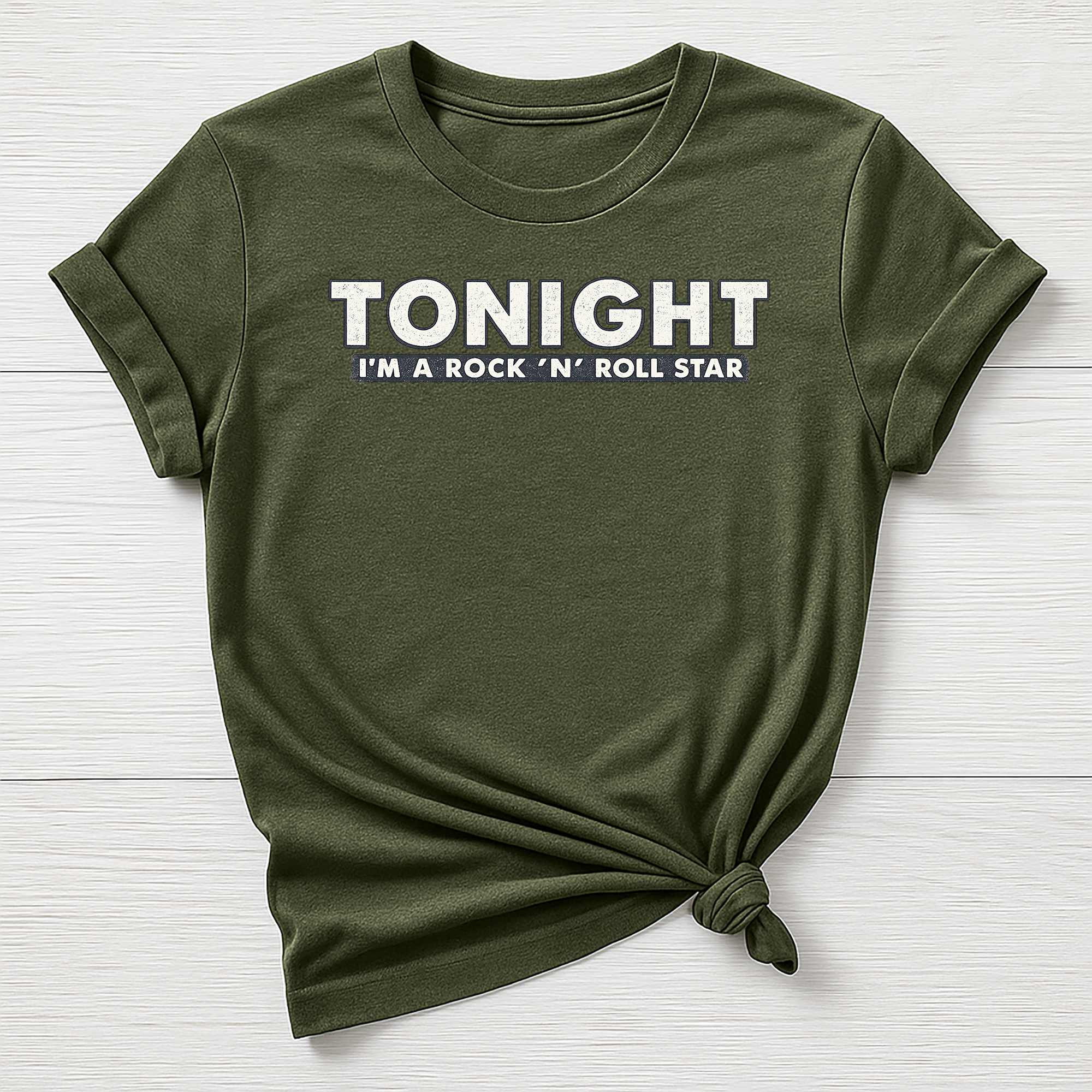 Music T-Shirt : Tonight I'm a Rock 'N' Roll Star Design, Gildan Softstyle