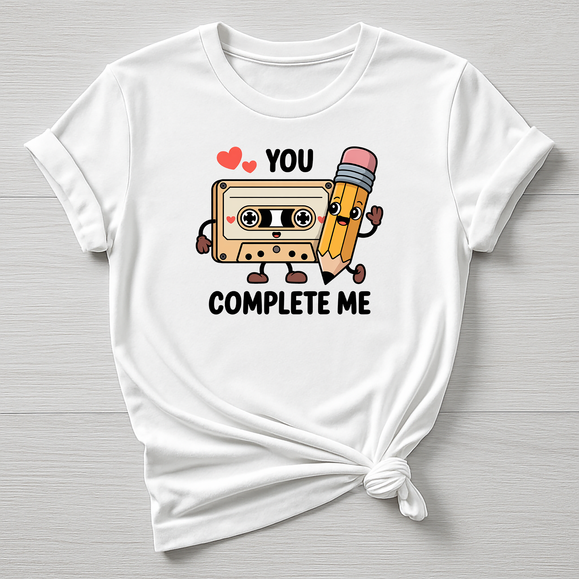 You Complete Me Cassette 80's Design Music T-Shirt , Gildan Softstyle