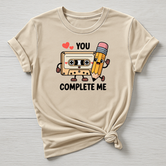 You Complete Me Cassette 80's Design Music T-Shirt , Gildan Softstyle
