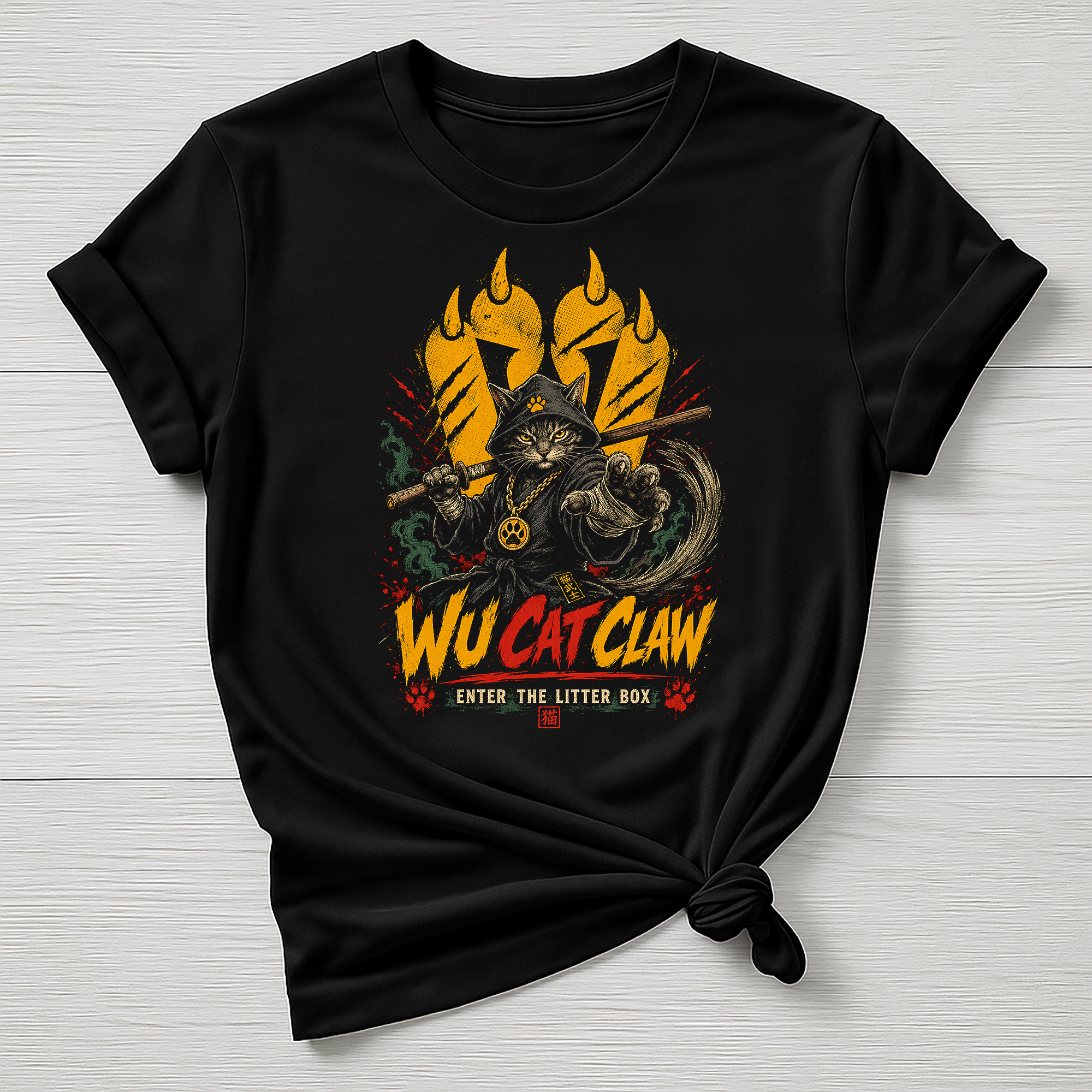 Animal Rock T-Shirt - Wu-Cat Claw Design - Gildan Softstyle