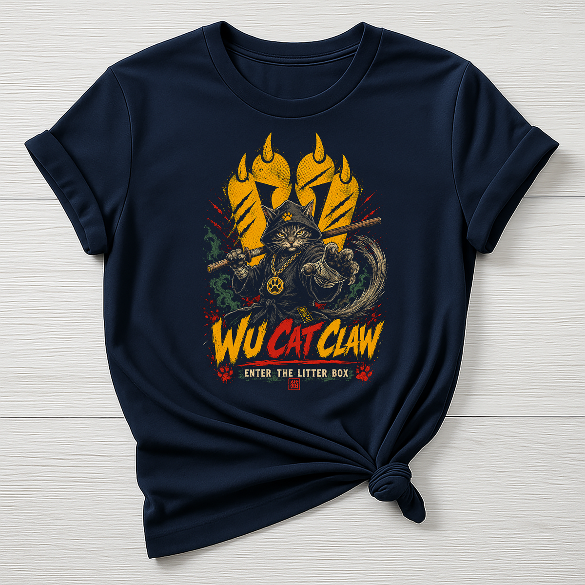 Animal Rock T-Shirt - Wu-Cat Claw Design - Gildan Softstyle