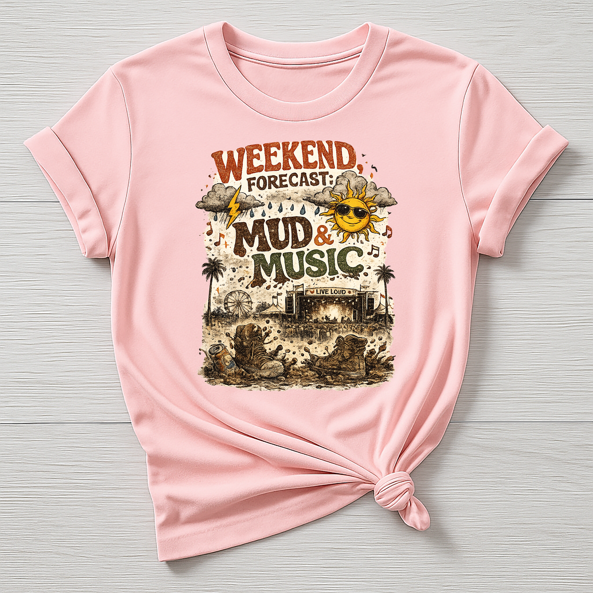 Music T-Shirt : Weekend Forecast : Mud & Music Design, Gildan Softstyle